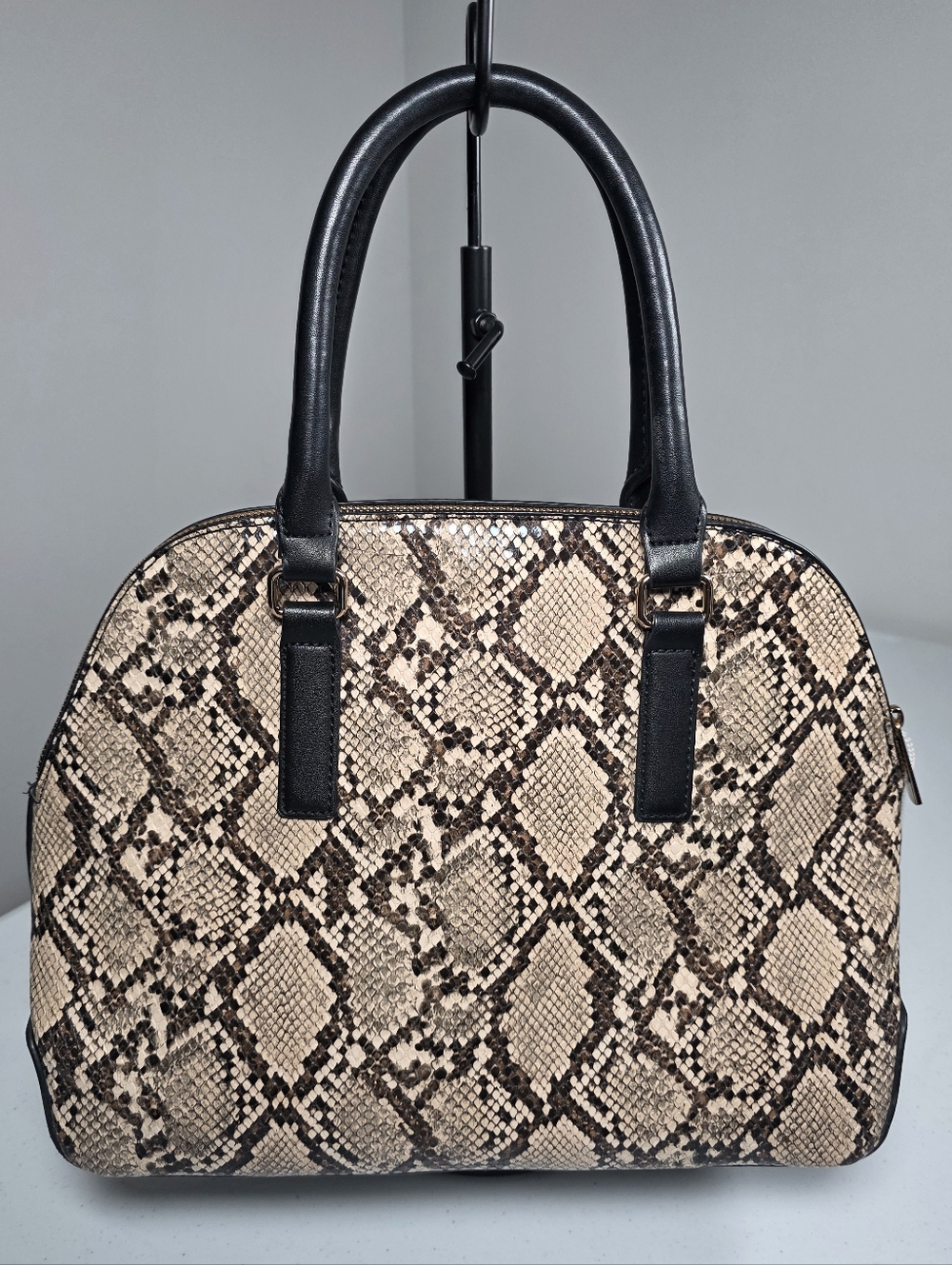 a new day Beige and Black Snake-Print Dome Satchel - Picture 2 of 4